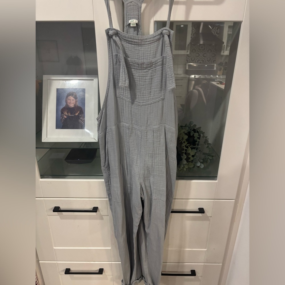 Aerie linen like overalls size small
